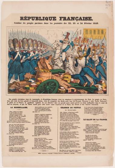Estampe des journées de février 1848 à Paris : le printemps des peuples